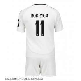 Maglie da calcio Real Madrid Rodrygo Goes #11 Prima Maglia Bambino 2024-25 Manica Corta (+ Pantaloni corti)